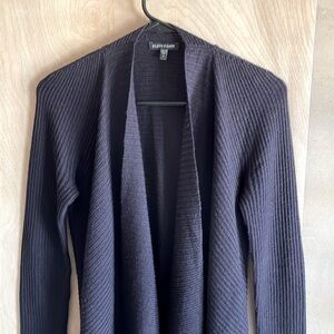 Eileen Fisher Cardigan Deep Purple Asymmetrical Open Front Women’s Small
